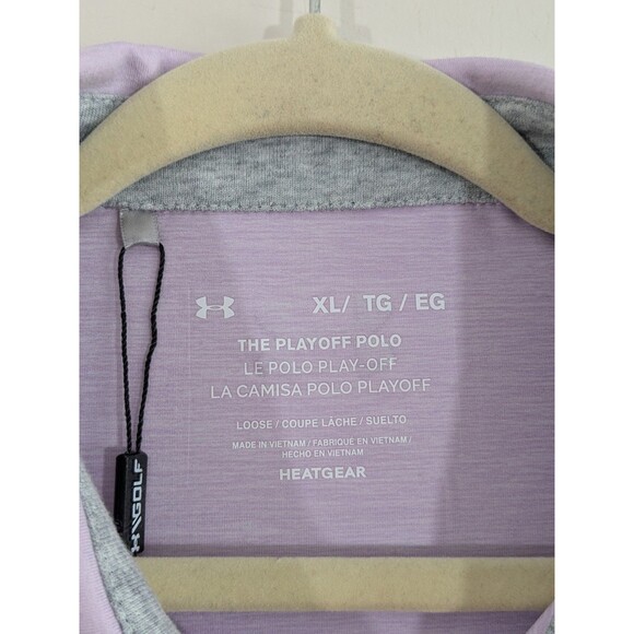 Under Armour MEN'S THE PLAYOFF POLO TECH LAVENDER PURPLE SZ XL GOLF  NEW NWT - Picture 3 of 10